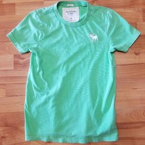 Men's Abercrombie & Fitch Lime Green Solid T-Shirt